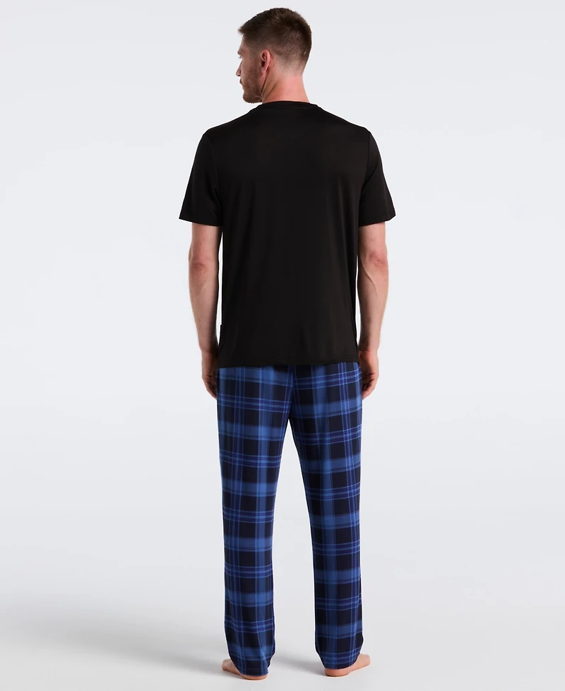 Perry Ellis Portfolio Men's Deluxe Touch Plaid Print Pajama Pants