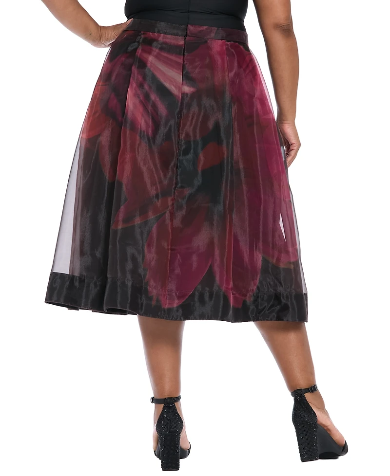 Muse Plus Pleated Organza Midi Skirt