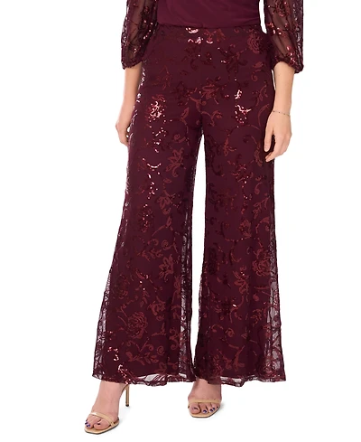 Msk Petite Glitter Flowy Palazzo Pants