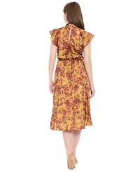 London Times Petite Printed Midi Dress