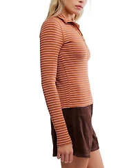 Free People Women's Lake Henley Striped Top