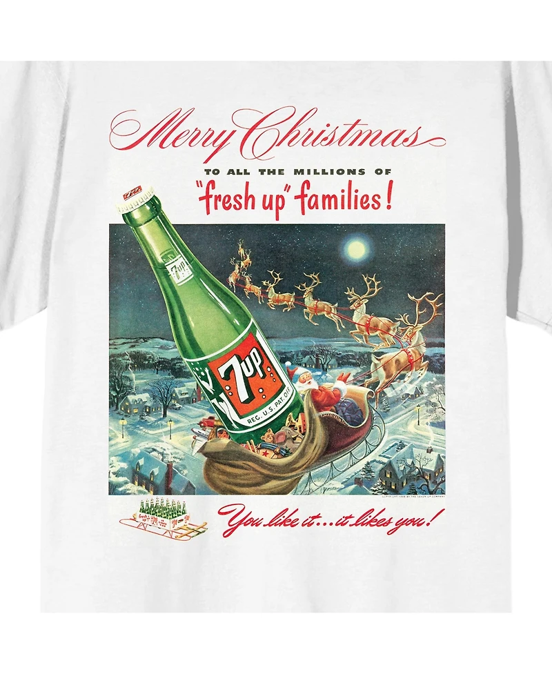 7UP Merry Christmas To All The Millions of Fresh Up Families White Short Sleeve Adult T-Shirt-5XL