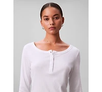 Calvin Klein Jeans Women's Long Sleeve Ribbed Knit T-Shirt