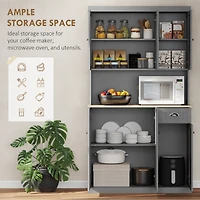 Homcom 71" Buffet with Hutch, Farmhouse Kitchen Pantry Storage Cabinet