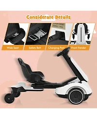 6V Kids Ride-On Drift Car with 360° Spin & Adjustable Heights – White