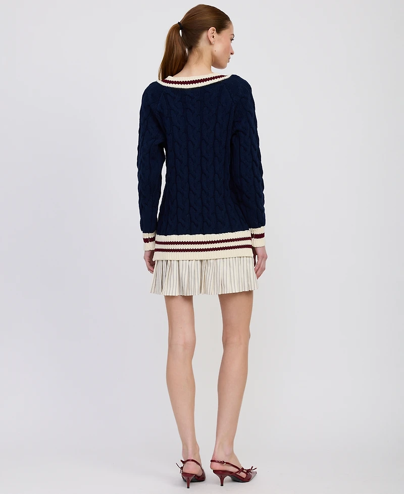 En Saison Women's Knox Mixed Media Mini Dress