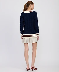En Saison Women's Knox Mixed Media Mini Dress