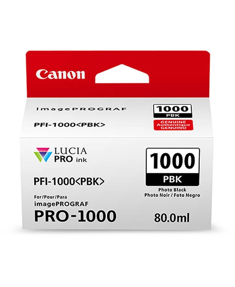 Canon 2 Pack Pfi-1000 Pbk Photo Black Lucia Pro ink for imagePROGRAF Pro-1000