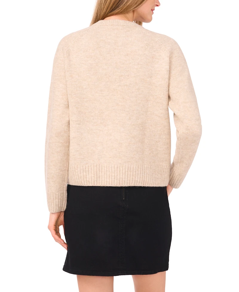 Vince Camuto Women's Embellished Detail Long Sleeve Sweater