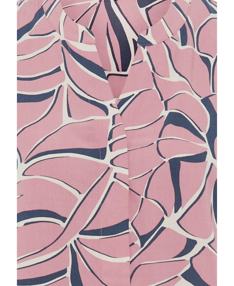 Olsen Women's Graphic Leaf Print Tunic Shirt