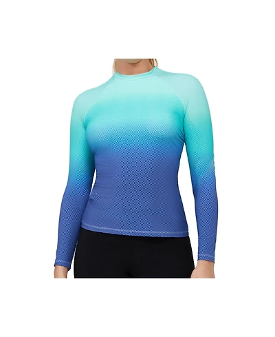 Free Sport by gottex Women's Nixi Long Sleeve Rash Guard Swim Top