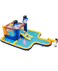 7-in-1 Water Slide Park with Splash Pool & Water Cannon