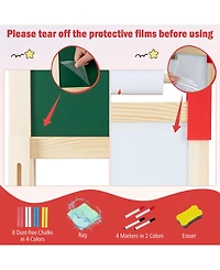 3-in-1 Double-Sided Adjustable Kid Easel for 3-8 Years Old Toddlers