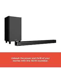 RadioShack 150W Bluetooth 5.0 Audio Sound Bar with Wireless Subwoofer and Fm Radio For High Quality Sound 4001949