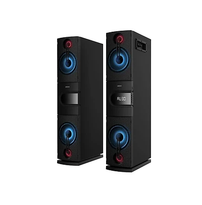RadioShack 240W Tower Speaker Bluetooth Compatible Remote Control with Fm Radio and Karaoke Function 4001975
