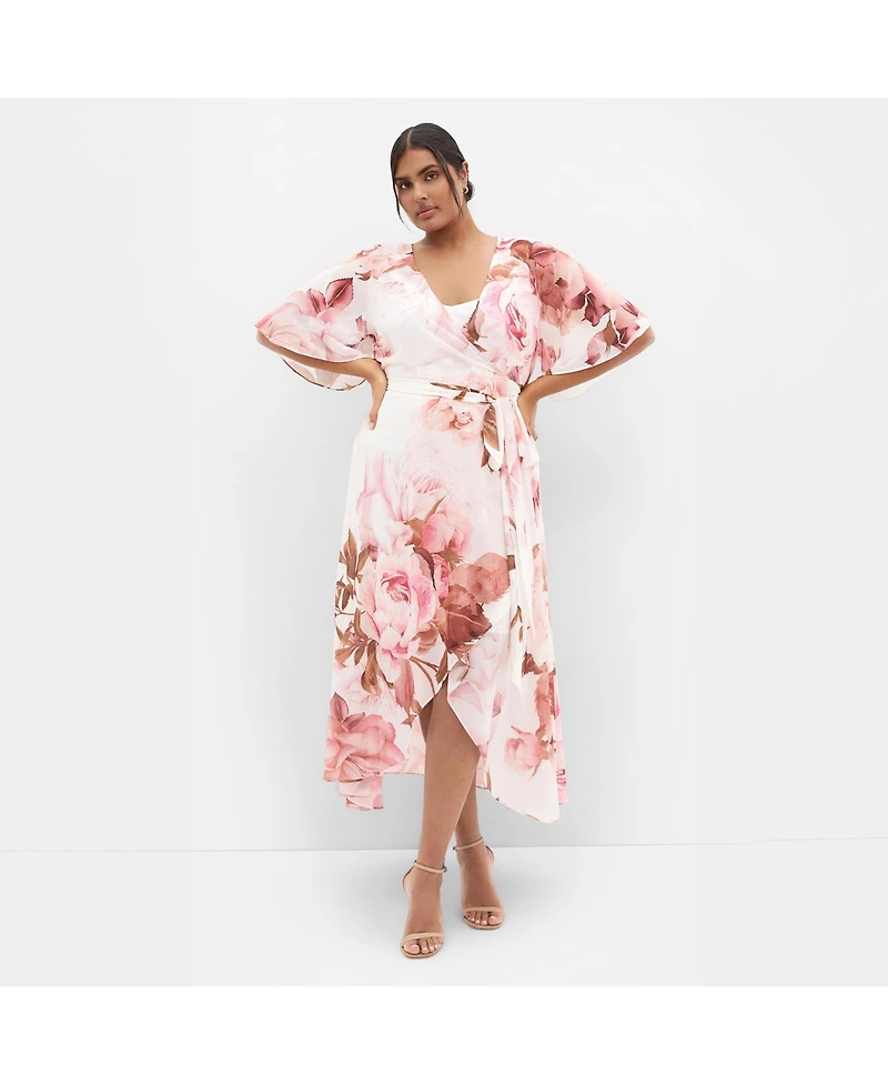 City Chic Women's Plus Lovers Lane Print Dress