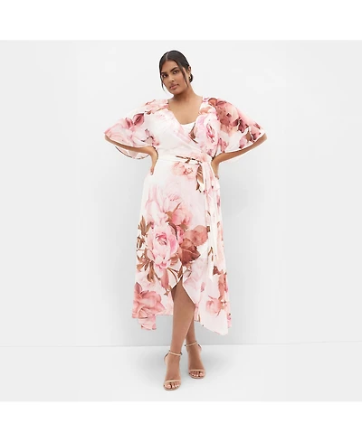 City Chic Women's Plus Lovers Lane Print Dress