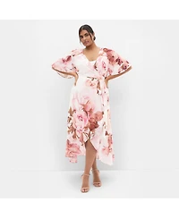 City Chic Women's Plus Lovers Lane Print Dress