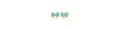 GiGiGirl 14K Gold Plated Bow Design Stud Earrings For Kids