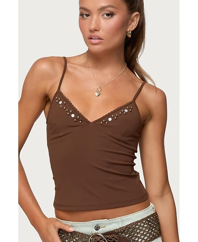 Edikted Women's Holland Bead V Neck Tank Top