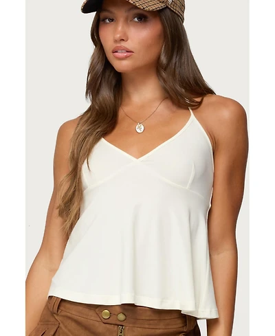 Edikted Womens Leonora Halter Babydoll Top