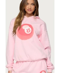 Edikted Womens Lucky 8 Oversized Hoodie