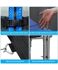 10ft Outdoor Trampoline with Safety Enclosure Net 680 lbs Capacity
