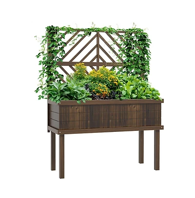 Chic Crate Outsunny Raised Garden Bed with Trellis