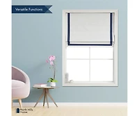 Shadisfy Cordless Pull Down 100% Blackout Roman Shade with Ribbon Border 29"x64"