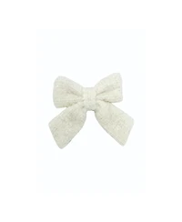 Bits & Bows Girls Boucle Hair Bow Barrette in White