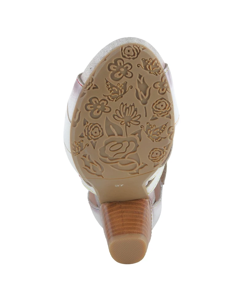 L Artiste Women s Icon Laser-Cut Leather Bootie with Ombre Edge and Zipper Closure