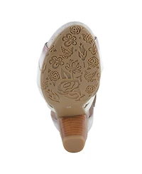 L Artiste Women s Icon Laser-Cut Leather Bootie with Ombre Edge and Zipper Closure