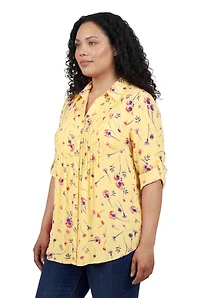 Woman Within Plus Rayon 7-Day Pintucked Tunic Blouse