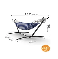 Heavy-Duty Steel Stand Double Hammock: Portable, Easy Assembly