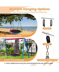 40-Inch Saucer Tree Swing with Lights for Kids & Adults