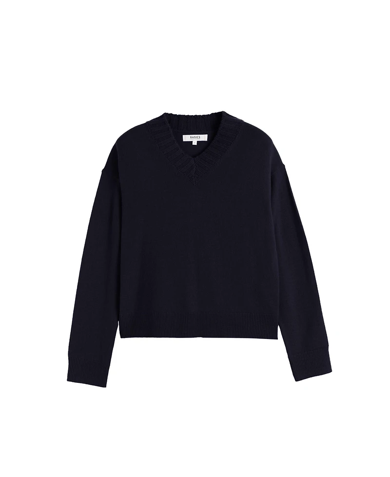 Chinti & Parker Women's Wool-Cashmere Ribbed V-neck Sweater