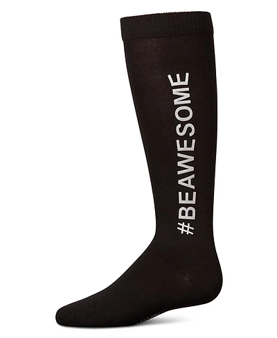 Memoi Girls' #Beawesome Knee High Socks