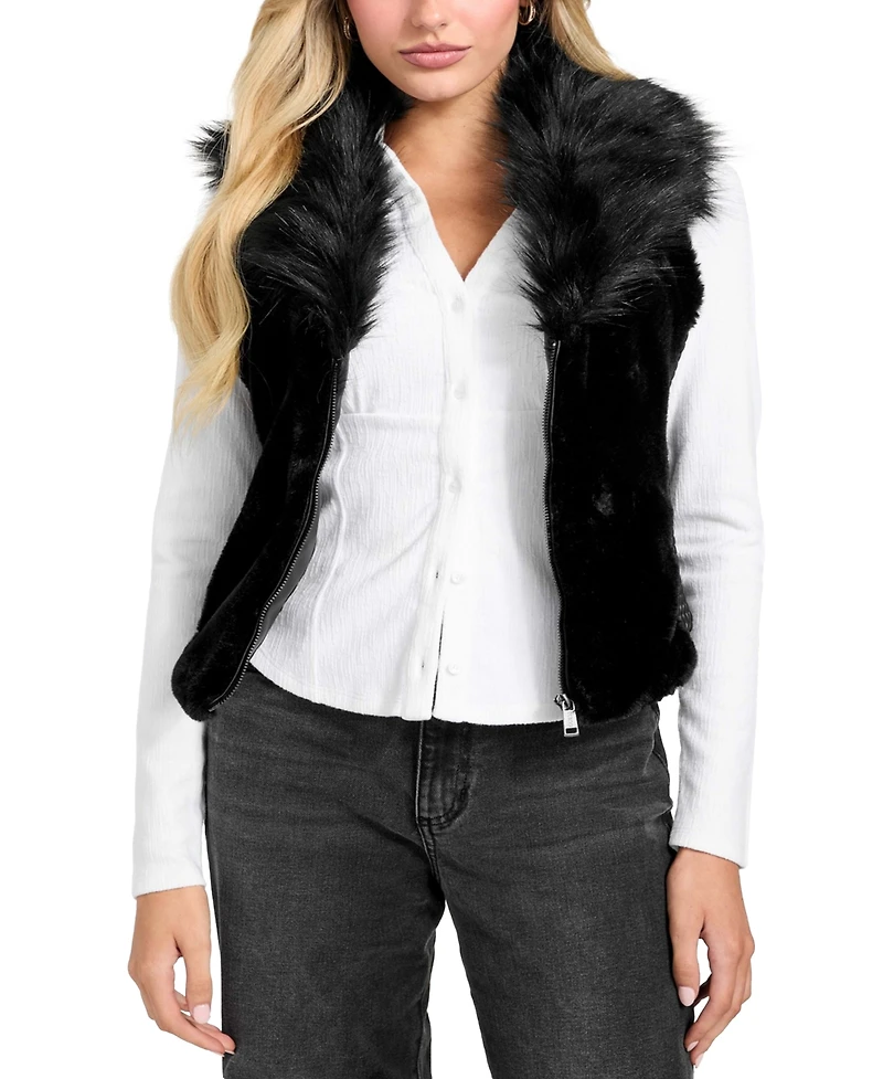 Guess Women's Amari Sleeveless Faux Fur Vest