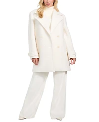 Guess Women's Leona Notch Collar Long Sleeve Peacoat