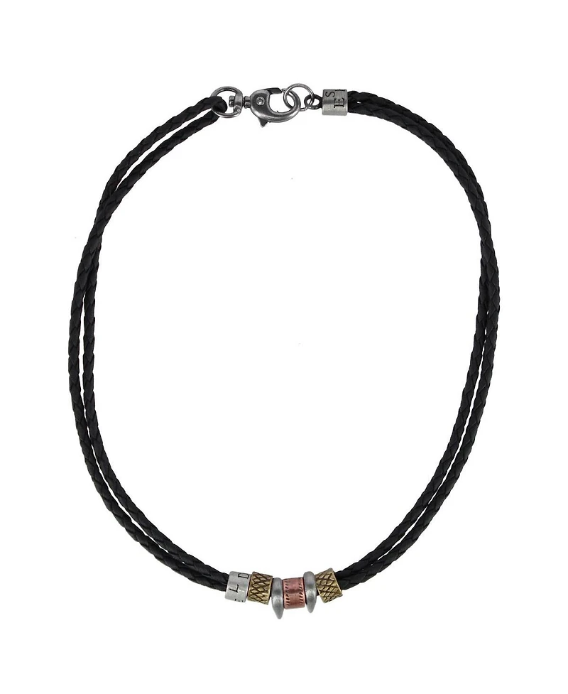 Trafalgar Nasher Faux Leather Beaded Necklace