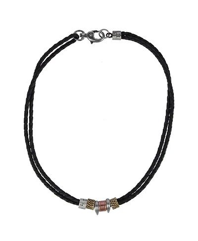 Trafalgar Nasher Faux Leather Beaded Necklace