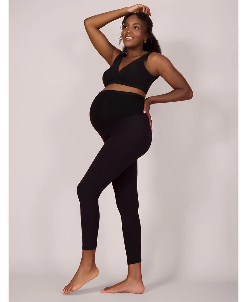 Motherhood Maternity Women's Essential Stretch Secret Fit Over the Belly Leggings