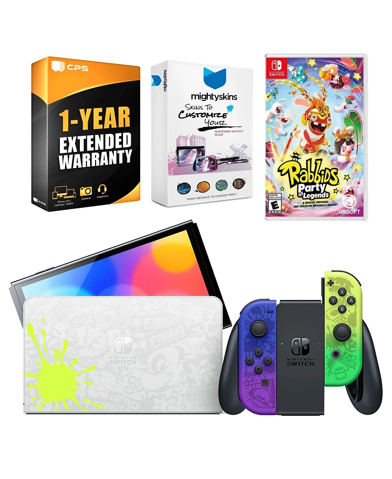 Nintendo Switch Oled Console Splatoon 3 Special Edition with Rabbids: Party of Legends