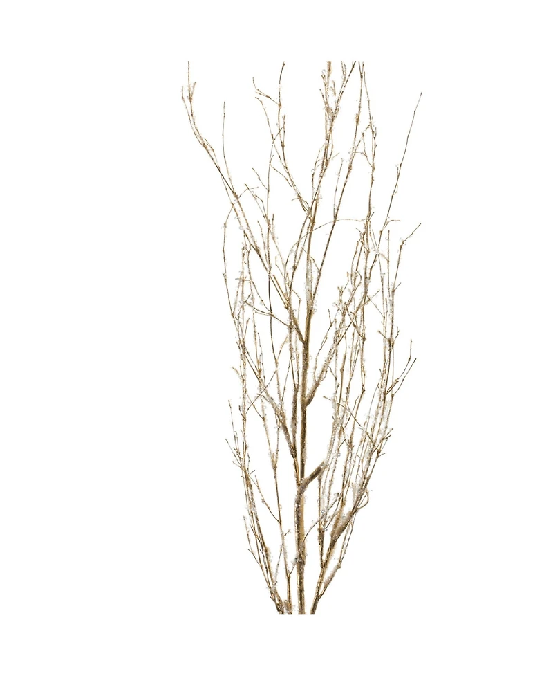 Artificial Glittered Branches (Set of 6) Sparkle-finished Decorative Stems for Craft Projects and Displays