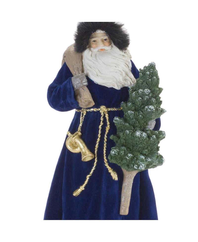 Set of 2 Santa with Tree Figurines – Festive Holiday Decorations for Home and Garden