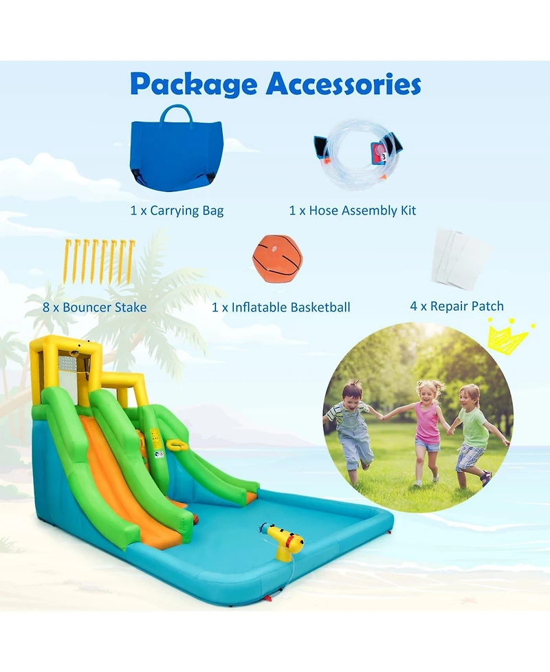 Kids Inflatable Water Park Bounce House with 480W Blower