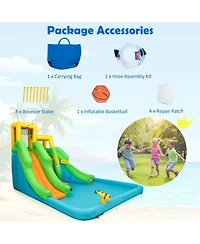 Kids Inflatable Water Park Bounce House with 480W Blower