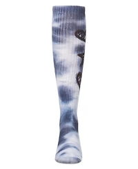 Memoi Big Girls Tie Dye Graffiti Shapes Knee High Socks