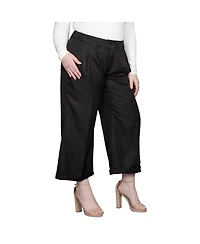 Standards & Practices Plus Pleated Front Cropped Wide Leg Pants