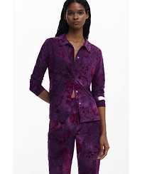 Desigual Women's Flared textured fluid pants